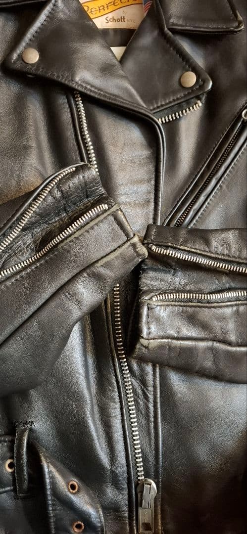 Schott ショット 613 ダブルライダース 36 米国製 星ボタン欠損あり