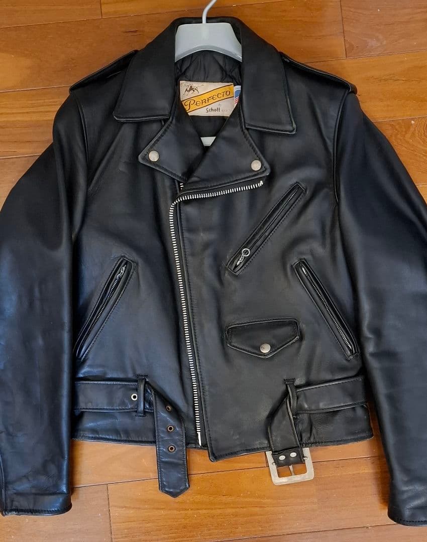 Schott ショット 613 ダブルライダース 36 米国製 星ボタン欠損あり