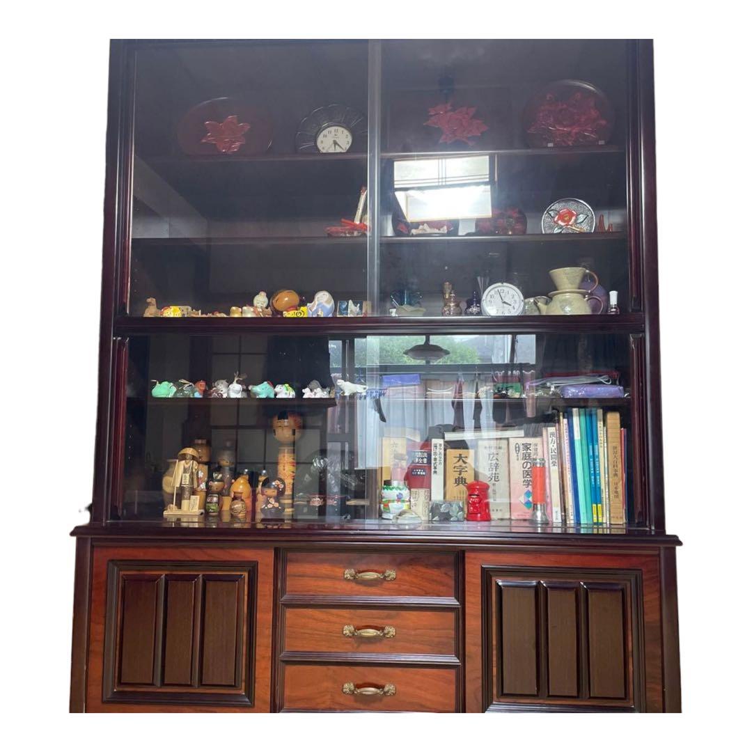 キャビネット　木製　美品　収納　棚　本棚　昭和　レトロ　最終値下　発送たのめる便