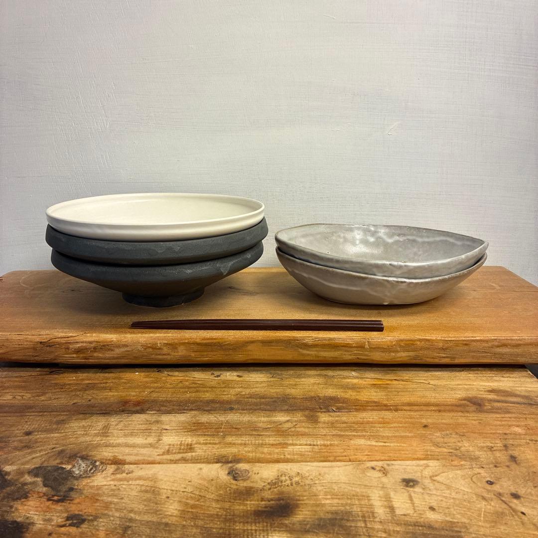 cyaco新品　陶器　陶芸作家　浅鉢2個　453