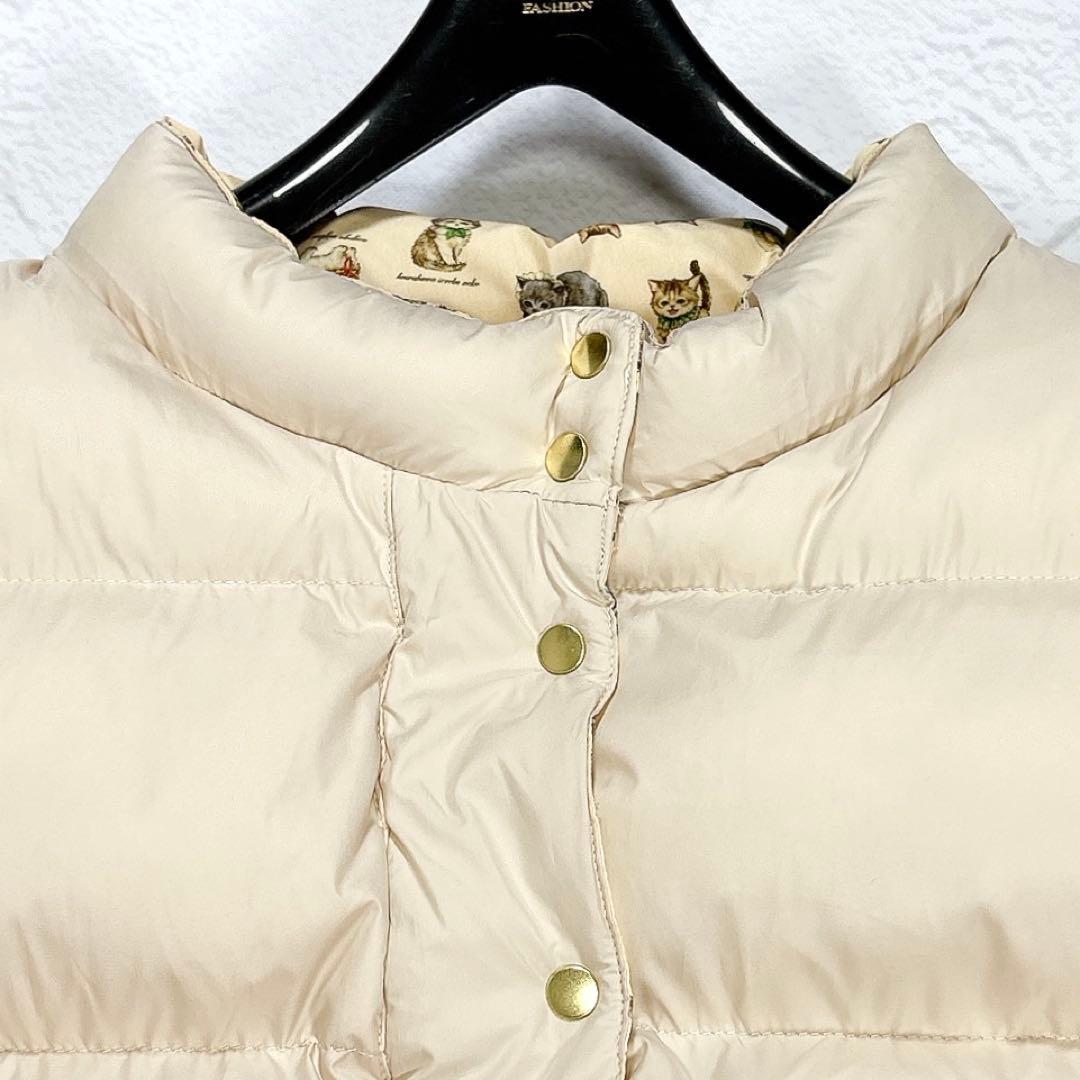 ✨美品✨ユキエモン　大きいサイズ　こねこ図鑑　ダウンベスト　3L リバーシブル