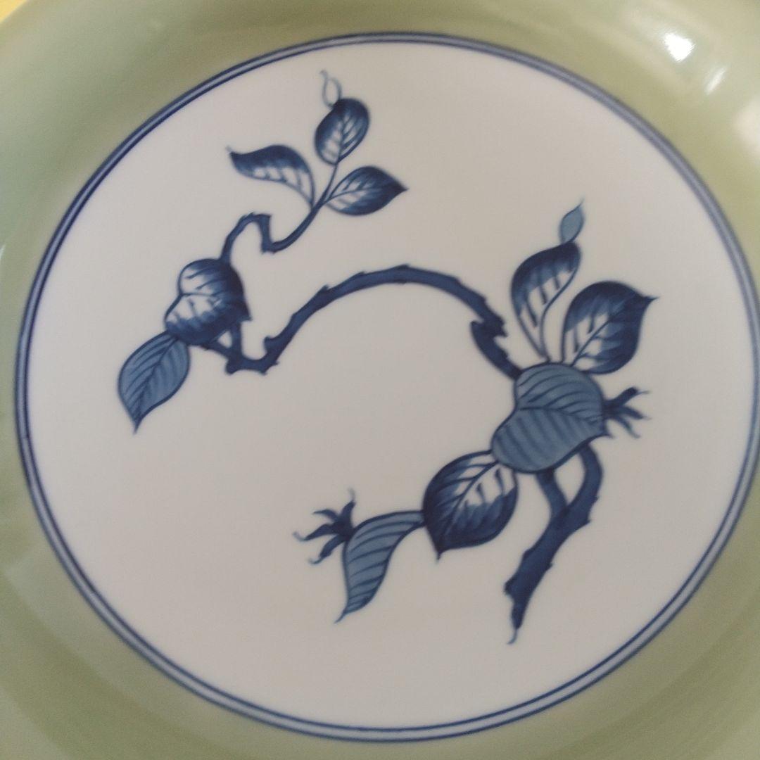 源右衛門窯⭐️青磁木の葉文 サラダ皿  3枚組