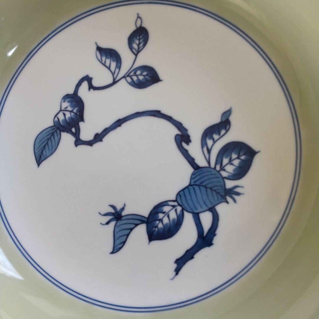 源右衛門窯⭐️青磁木の葉文 サラダ皿  3枚組