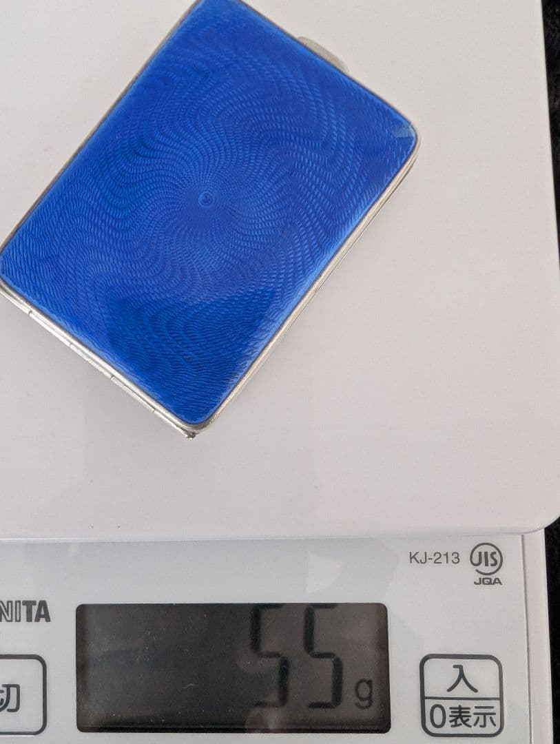 英国アンティーク スターリングシルバーギョーシェエナメル マッチケース