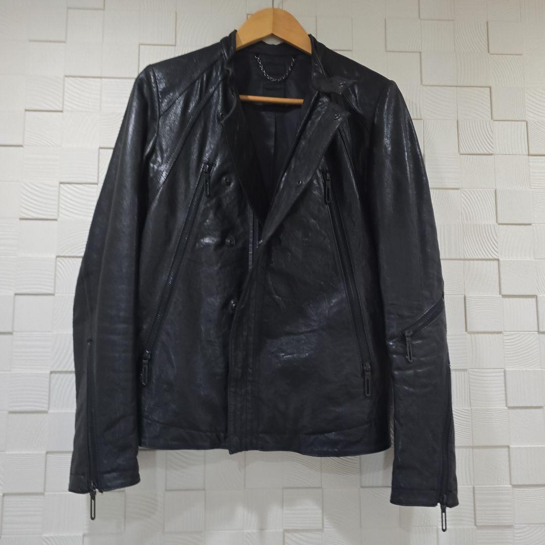 GALAABEND 黒レザーシングルライダースジャケット