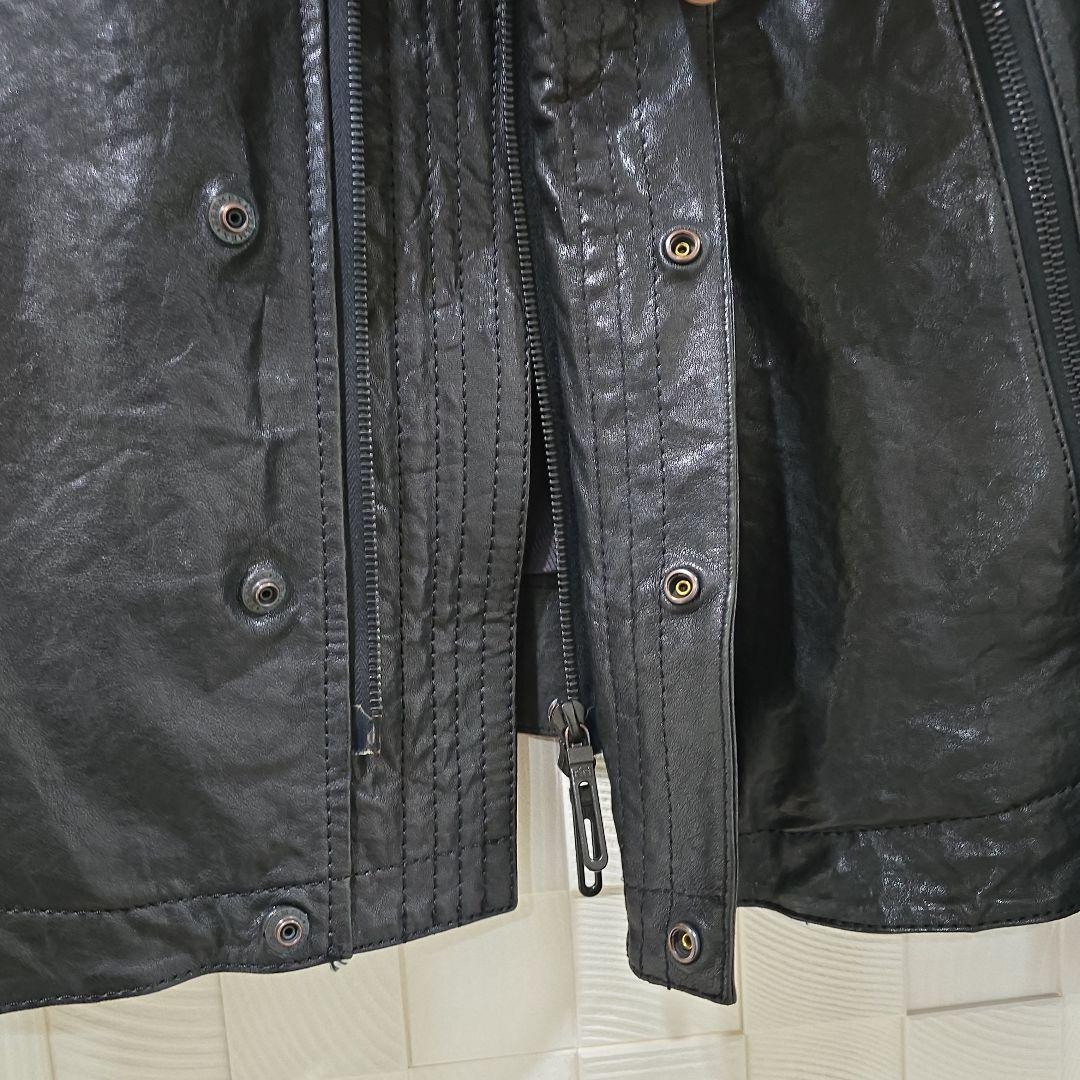 GALAABEND 黒レザーシングルライダースジャケット