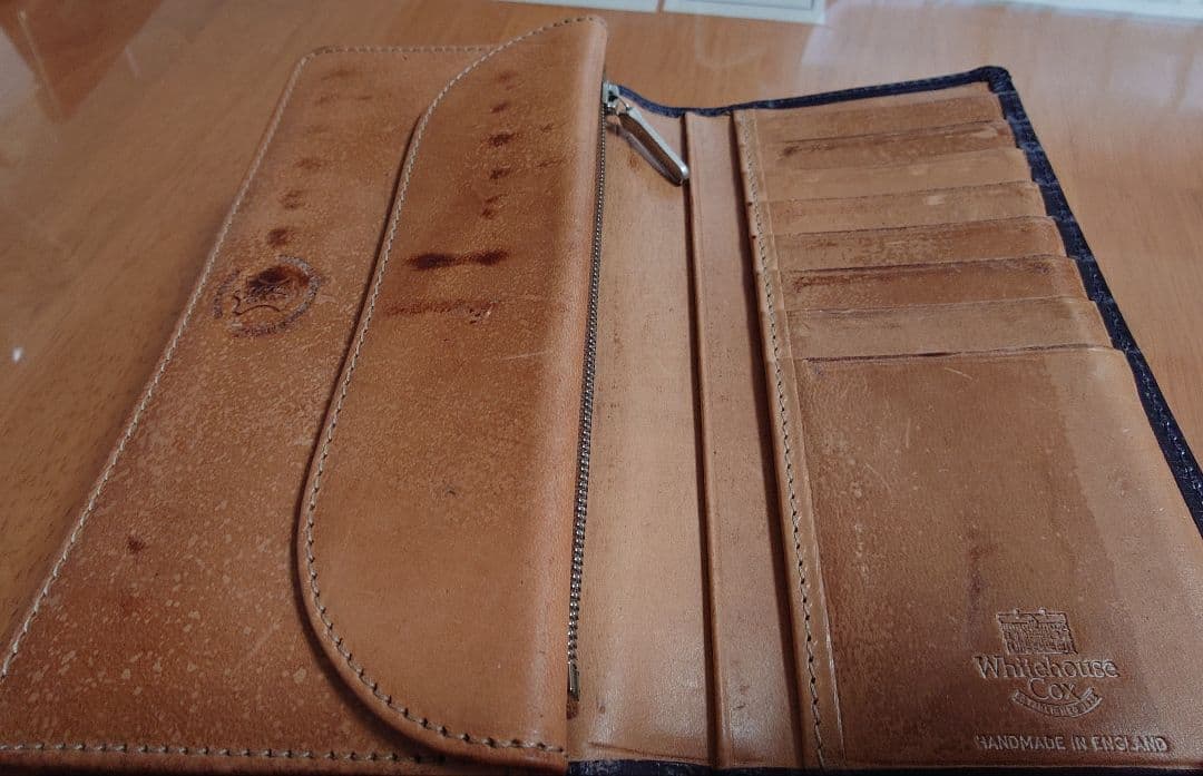 【美品】【廃盤】ホワイトハウスコックス　ヴィンテージレザー　ネイビー長財布