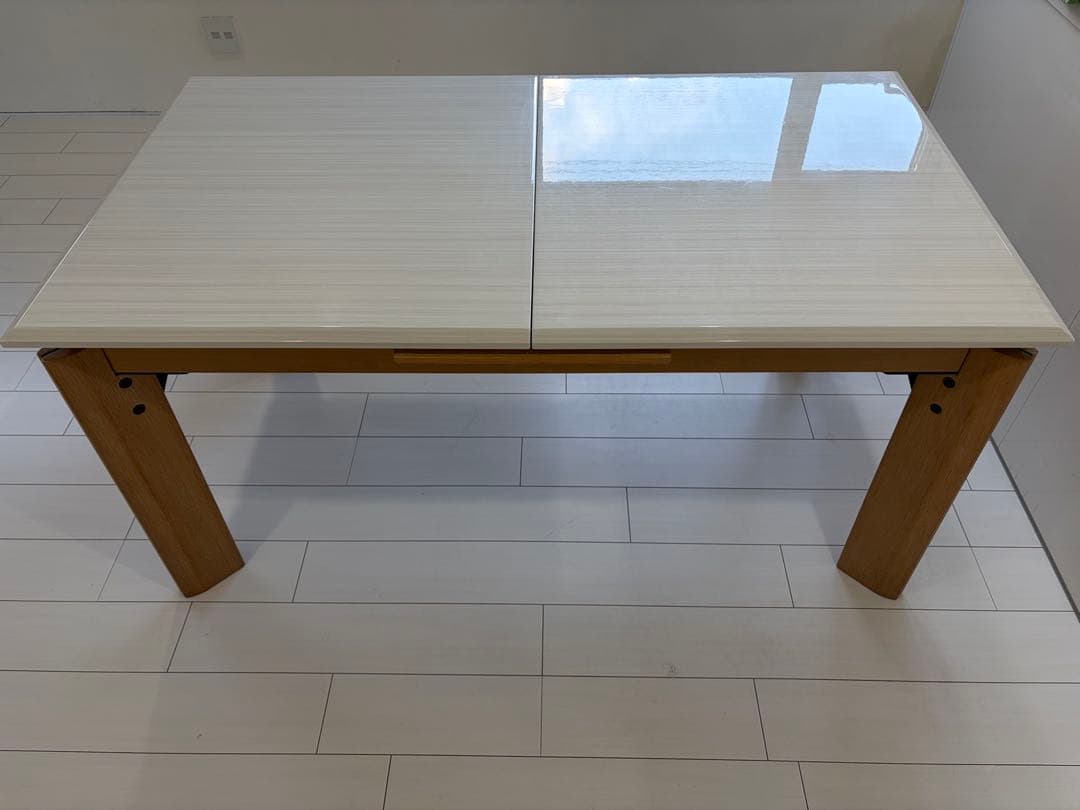 シギヤマ家具⭐︎高級⭐︎伸長テーブル 白木目 北欧