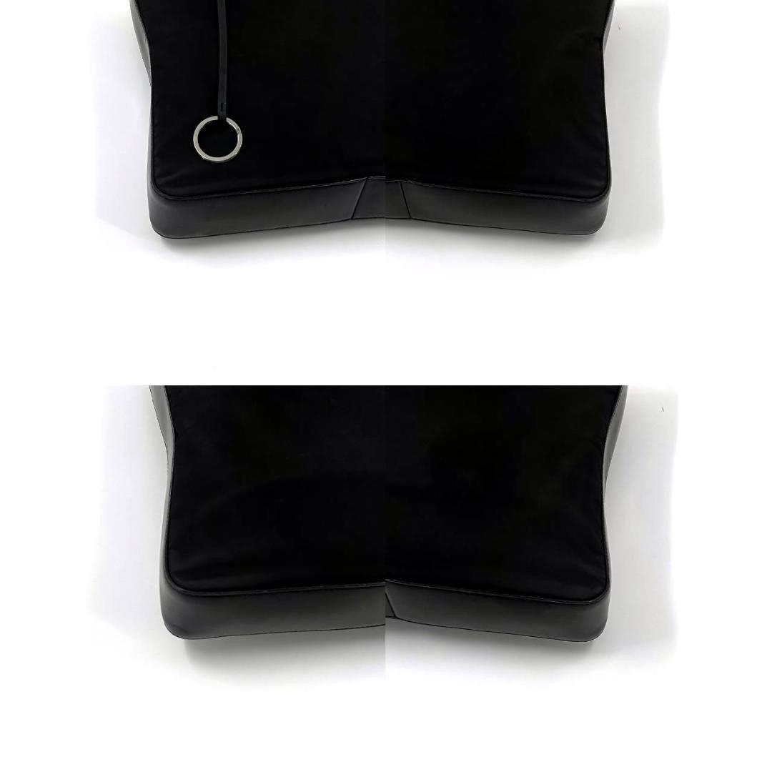 希少✨️プラダ　トートバッグ　三角ロゴ　ナイロン　レザー　金具　黒　白タグ