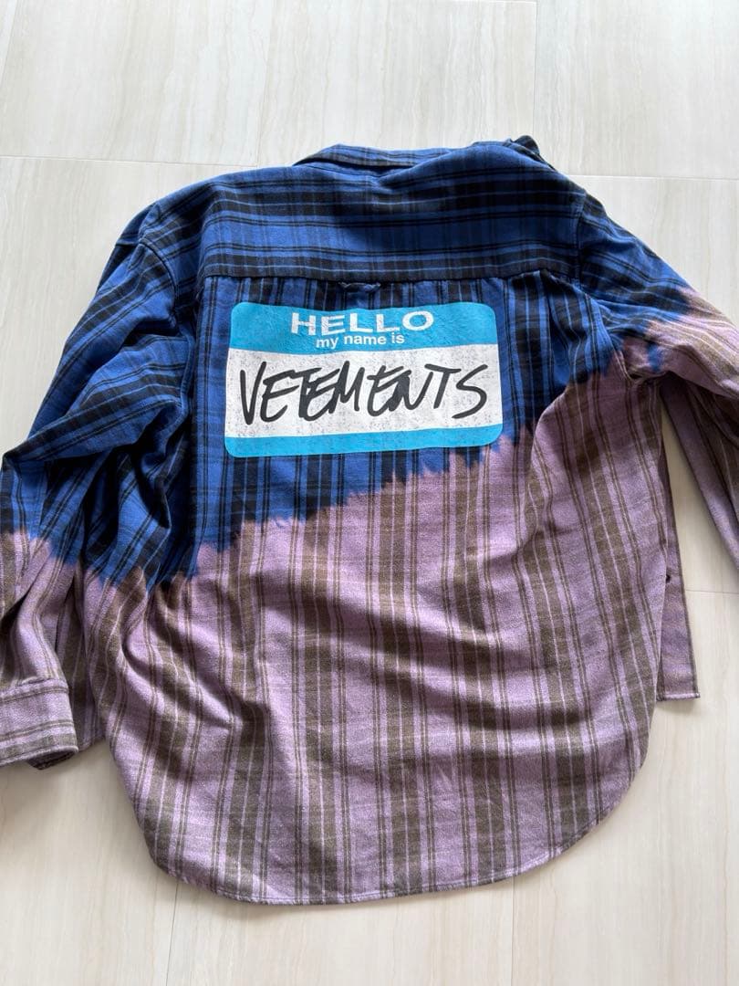 ^*^様 ヴェトモン VETEMENT ネルシャツ 長袖 S ブルー