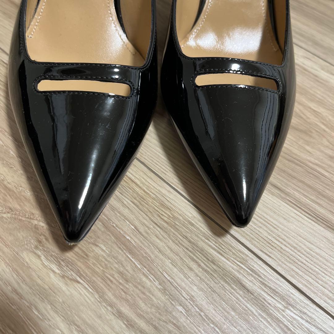 PELLICO / ポインテッドパテントレザーパンプス 37.5 ブラック