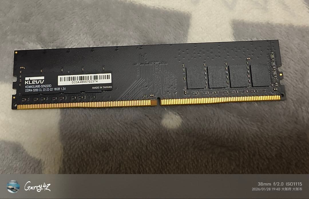 KLEVV DDR4 3200MHz 16GB メモリ