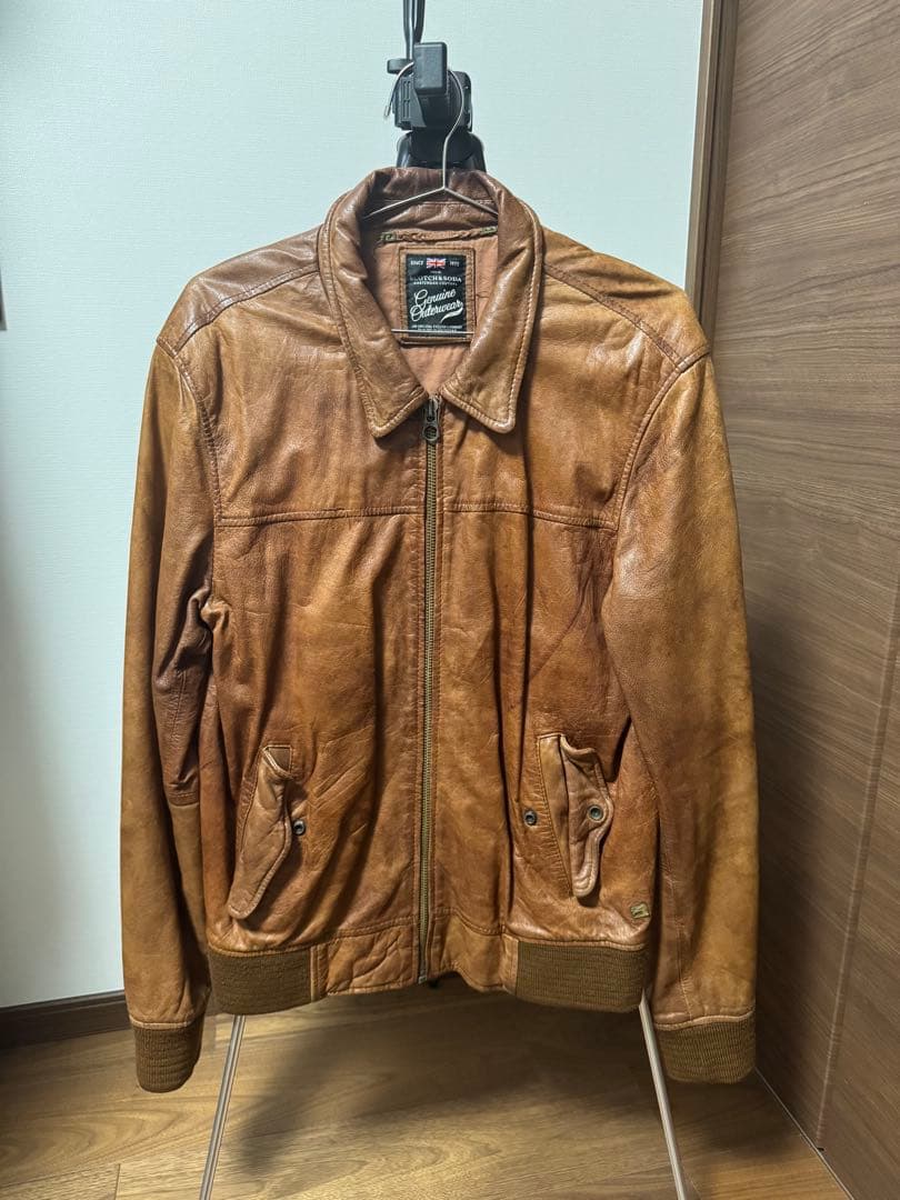 SCOTCH & SODA スコッチアンドソーダ　ブラウンレザーアウター　M