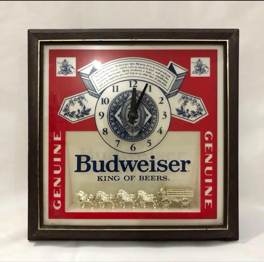 Budweiser バドワイザー ビンテージ ライトクロック サイン ノベルティ