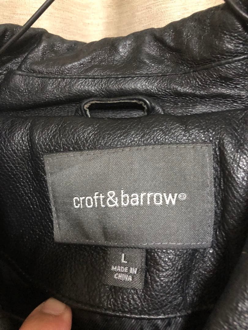 croft&barrow ブラックレザージャケット