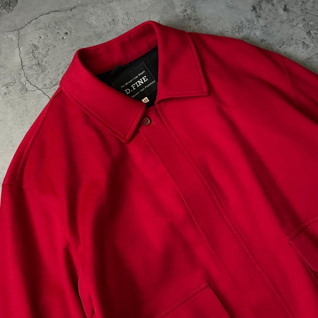 美品 ロロピアーナ 高級カシミヤ D.FINE ウール ボンバー ジャケット 赤