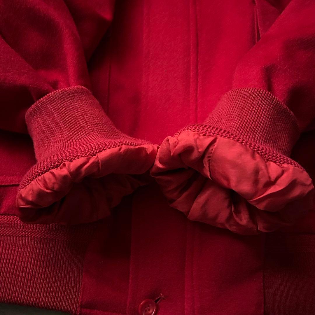 美品 ロロピアーナ 高級カシミヤ D.FINE ウール ボンバー ジャケット 赤