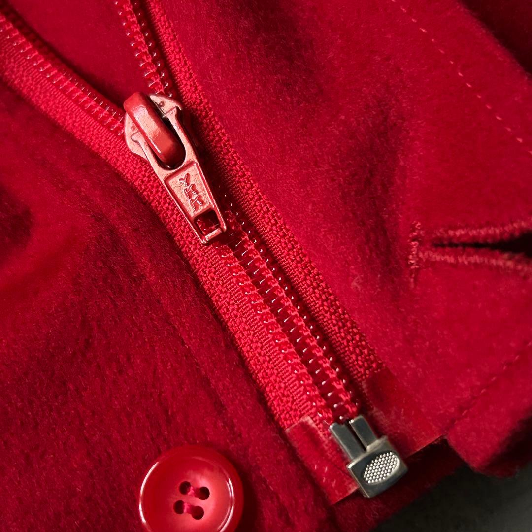 美品 ロロピアーナ 高級カシミヤ D.FINE ウール ボンバー ジャケット 赤