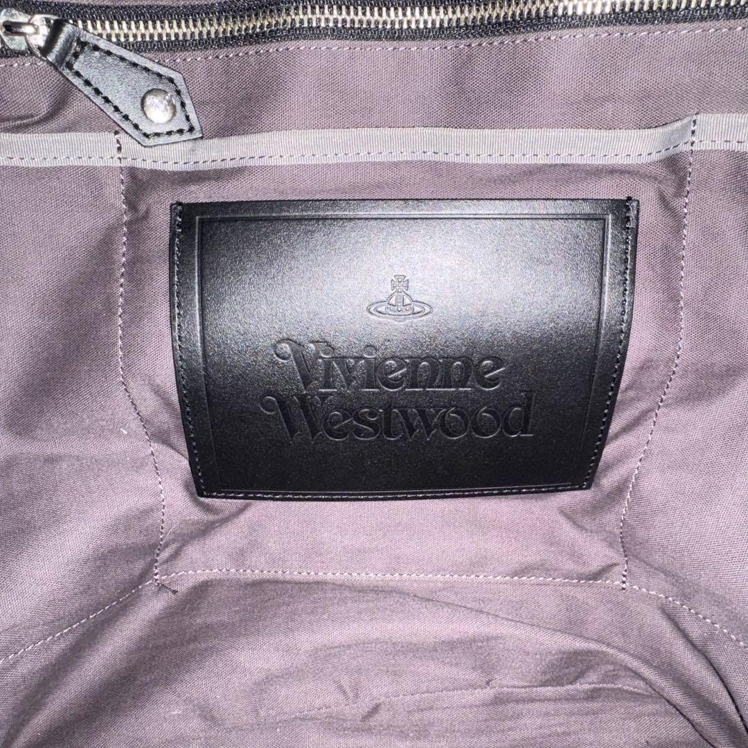 ヴィヴィアンウエストウッド　トートバッグ　オーブ　2WAY　黒　レザー　シボ革