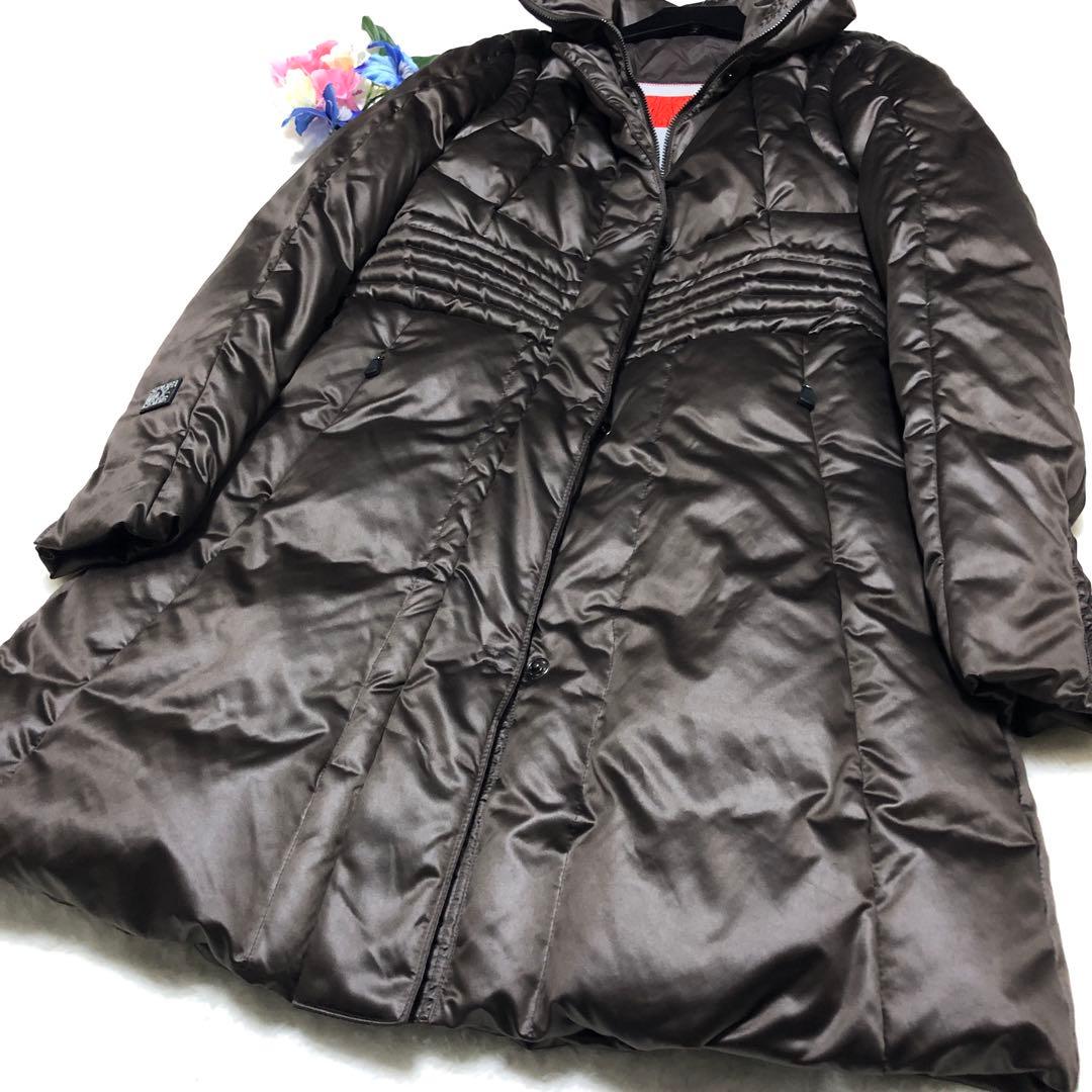 極美品　スポーツマックス　ダウンコート　ロゴエンブレム✨　ダークモカ　42