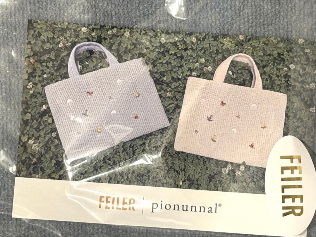 ピオヌンナル　フェイラー　 コラボバッグ　刺繍トートバッグ　 グレー　新品未開封