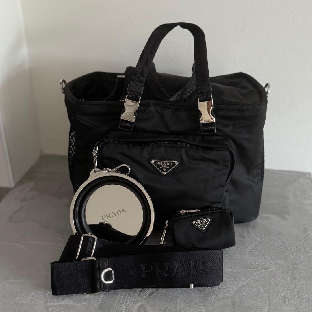 PRADA RE-NYLON トライアングル ロゴ ペットキャリー バッグ