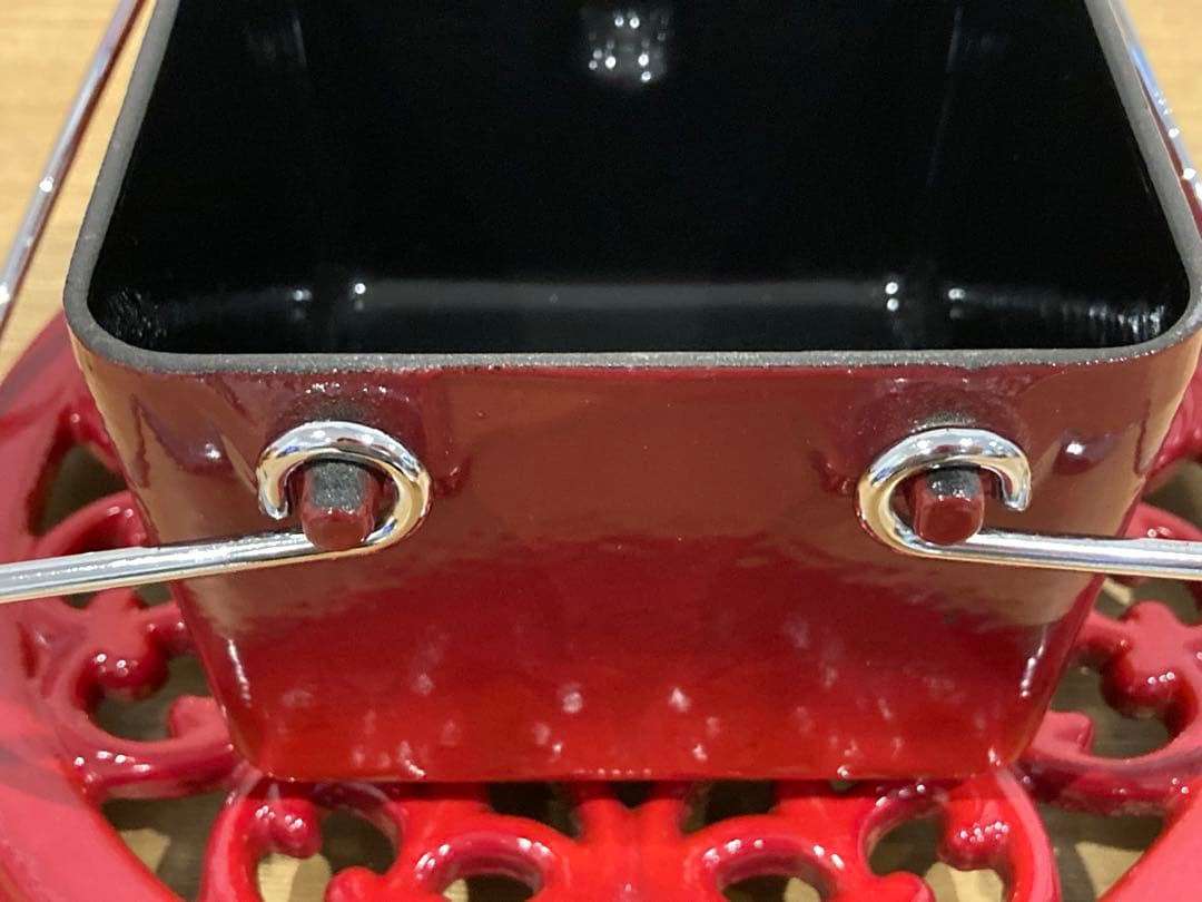 staub スクエアティーポット　ピメント　teapot ケトル　トリベット付き