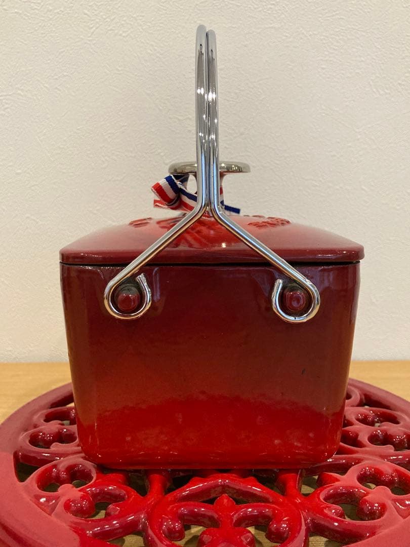 staub スクエアティーポット　ピメント　teapot ケトル　トリベット付き