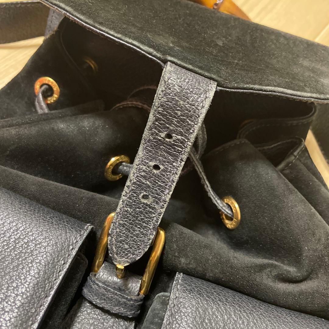 GUCCI グッチ スエード レザー バンブー リュックサック