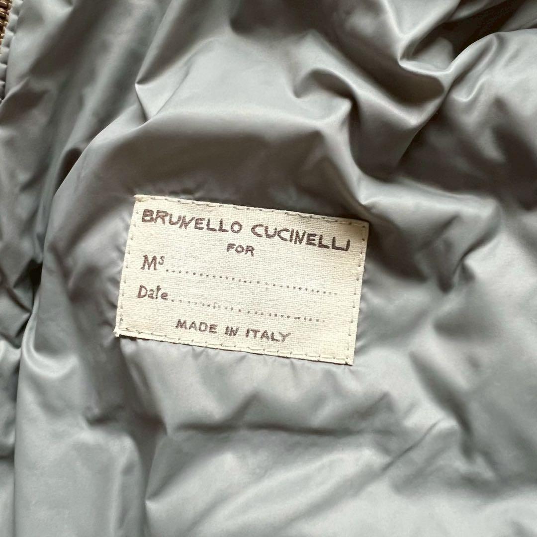 極美品 BRUNELLO CUCINELLI ラムレザー ダウンベスト フード付