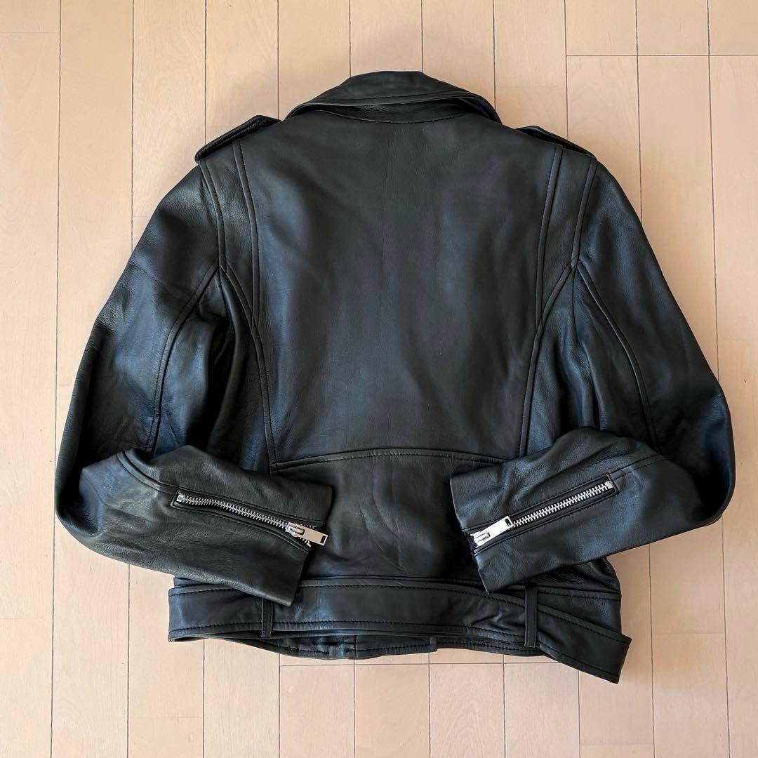 【新品タグ付き】ZARA ザラ ブラック 羊革 ライダースジャケット L