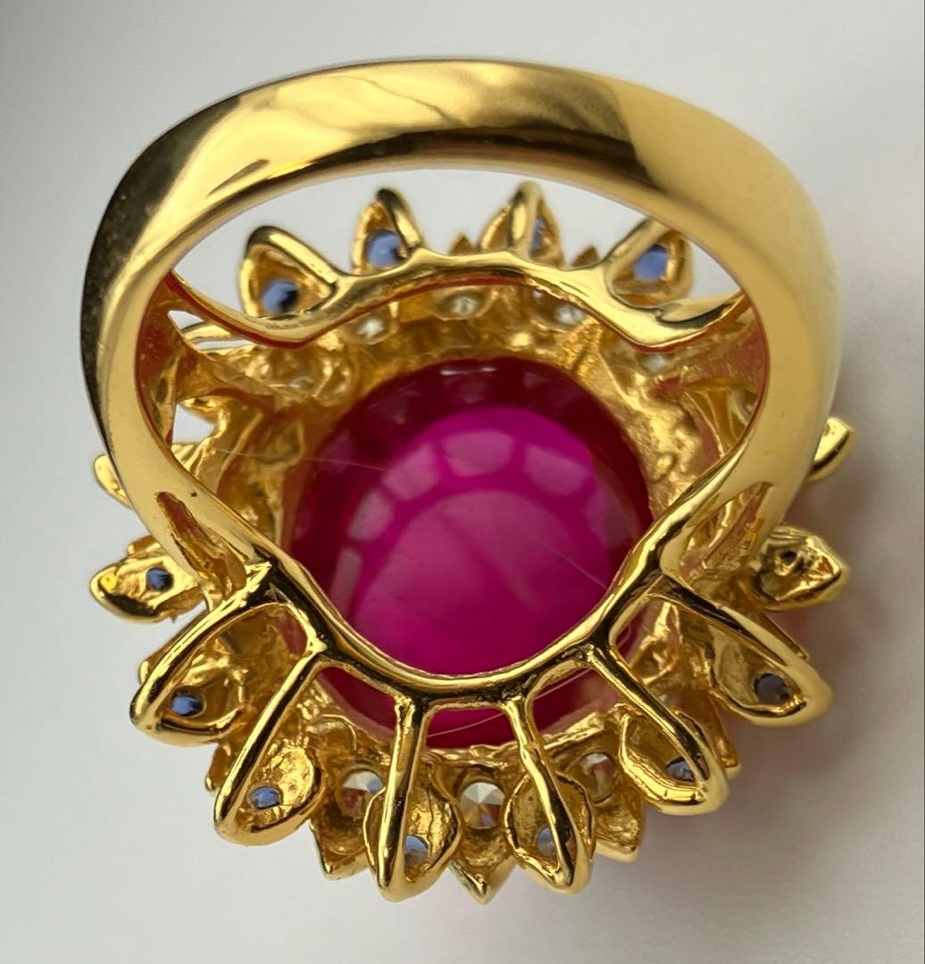 アーデルハイト モザンビーク産 ルビー20.6ct￼24kメッキ仕上 指輪