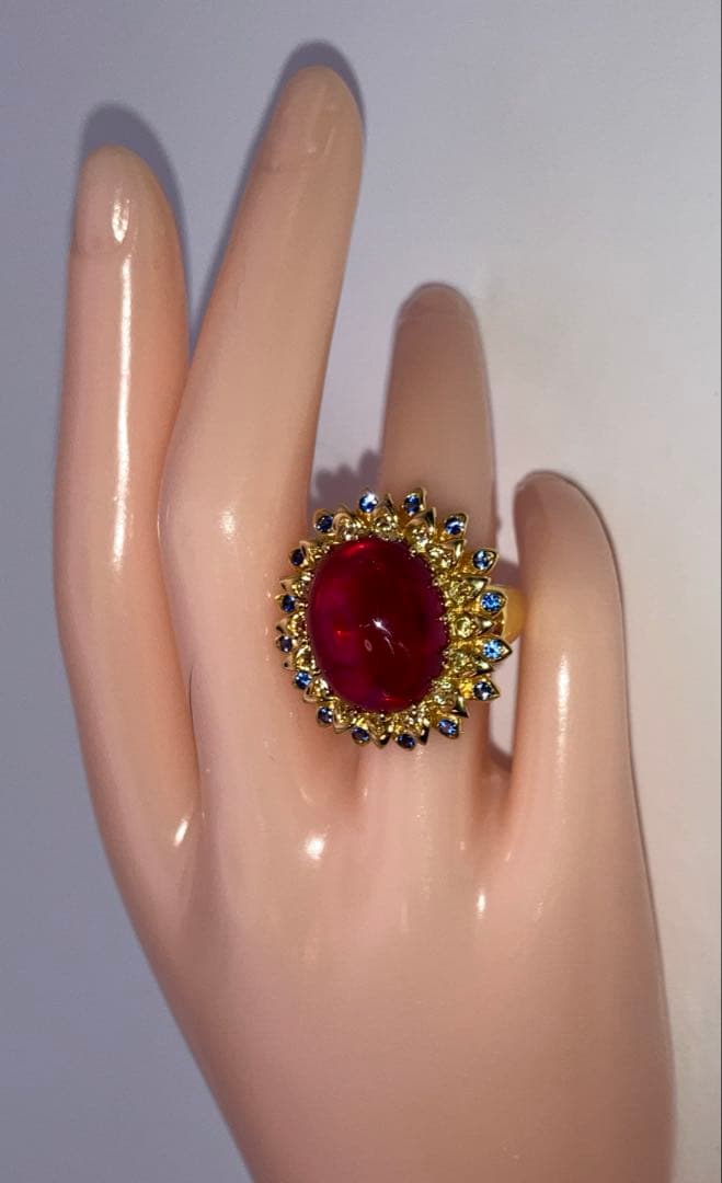 アーデルハイト モザンビーク産 ルビー20.6ct￼24kメッキ仕上 指輪
