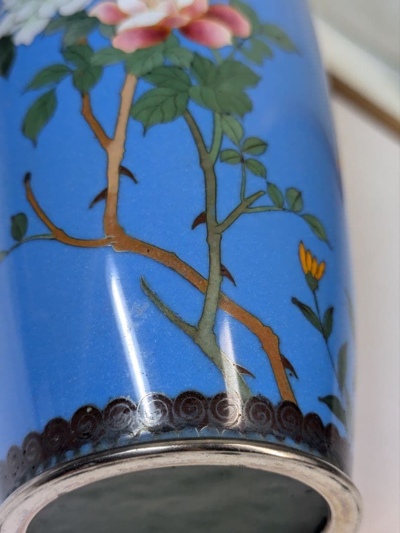 myday公式アカウント様　七宝花瓶　尾張七宝　花鳥　壺　骨董　七宝細工　古玩