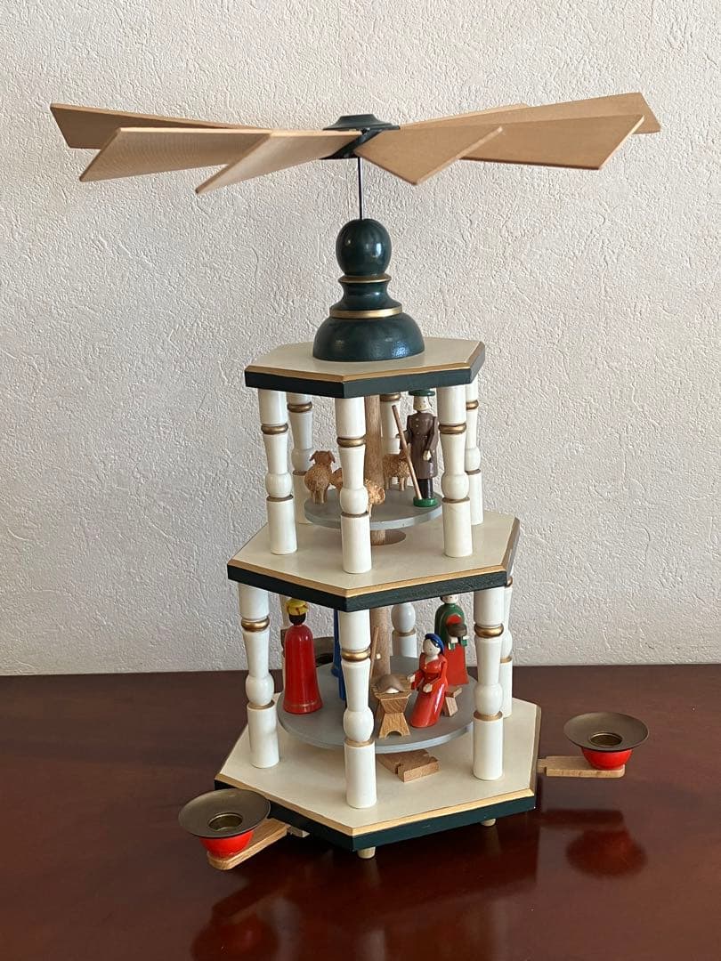 クリスマス　キャンドルピラミッド　ドイツ製　木製置物　1990年前後購入