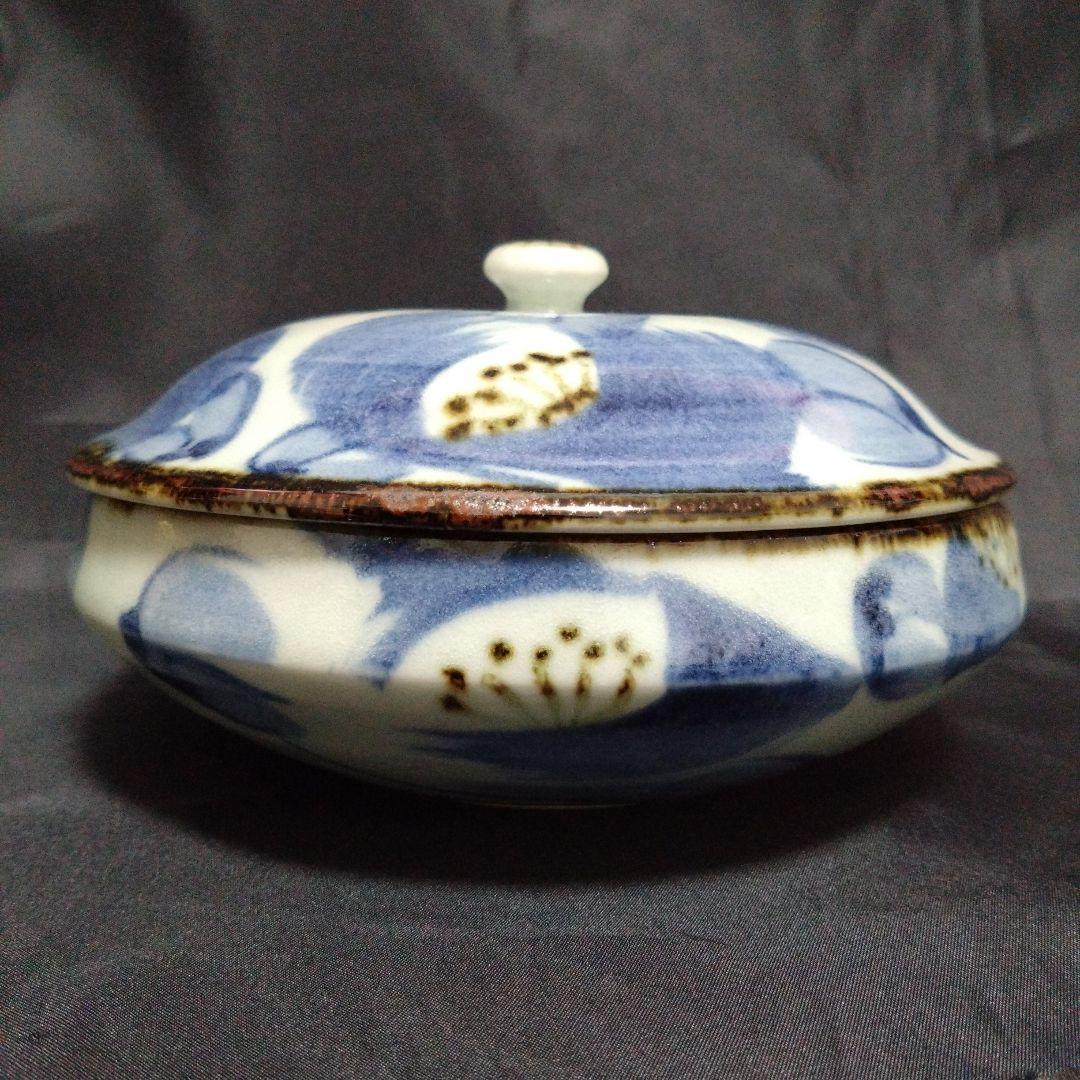 新品未使用 波佐見焼 斉山窯 太田恵 蓋物 物入れ 蓋付き鉢 菓子鉢