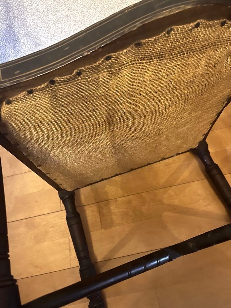 お値下げ中　英国　イギリス　アンティーク椅子　象嵌　コーナー木製コーナーチェア