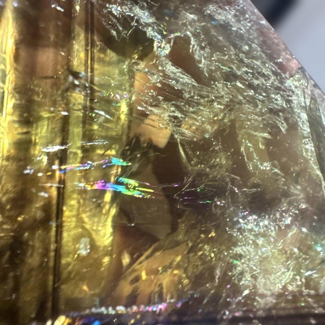 【極上品】スモーキーゼウスシトリンファントム 原石530g 台座付き