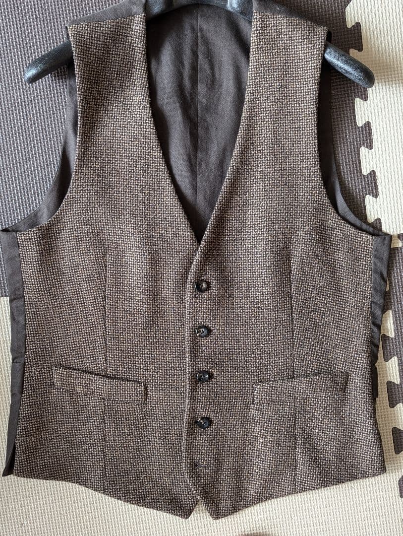 【あいさん専用】LARDINI メンズ スーツ　ベスト　ジレ ブラウン系