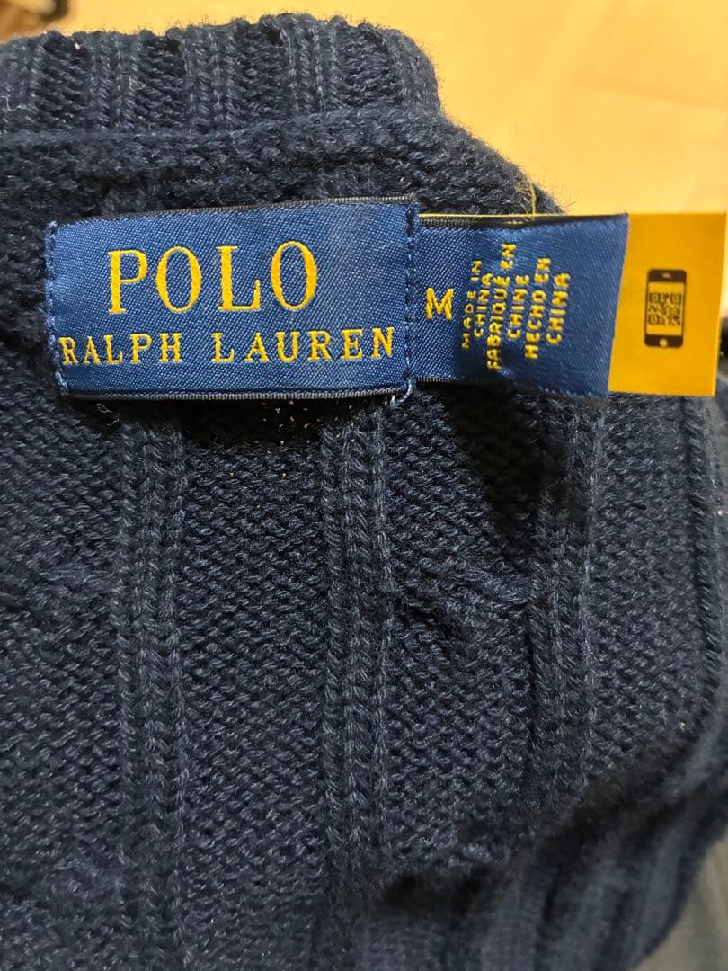 Polo Ralph Lauren ネイビー ケーブルニット　M