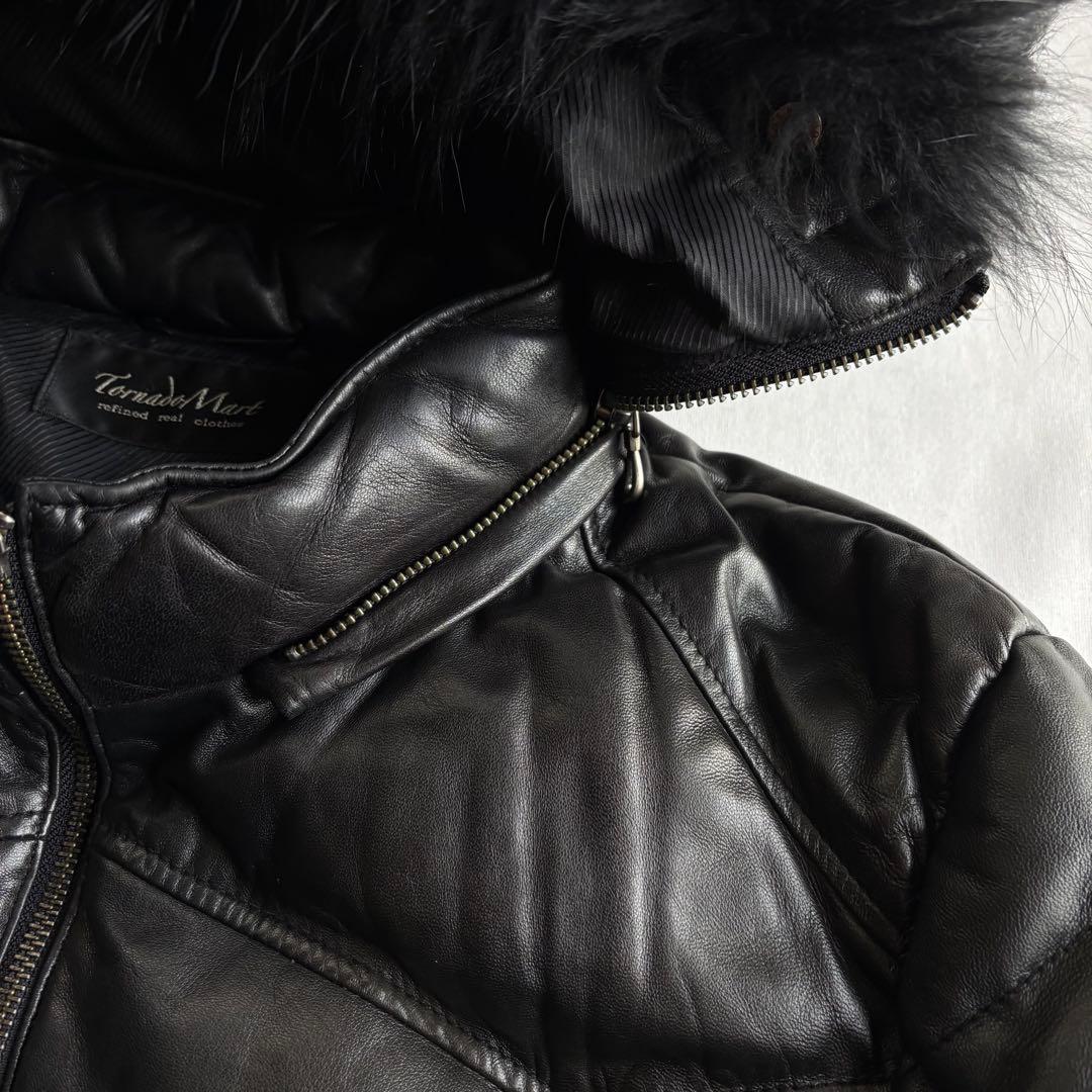 90s-00s TORNADO MART leather down BLK 名作