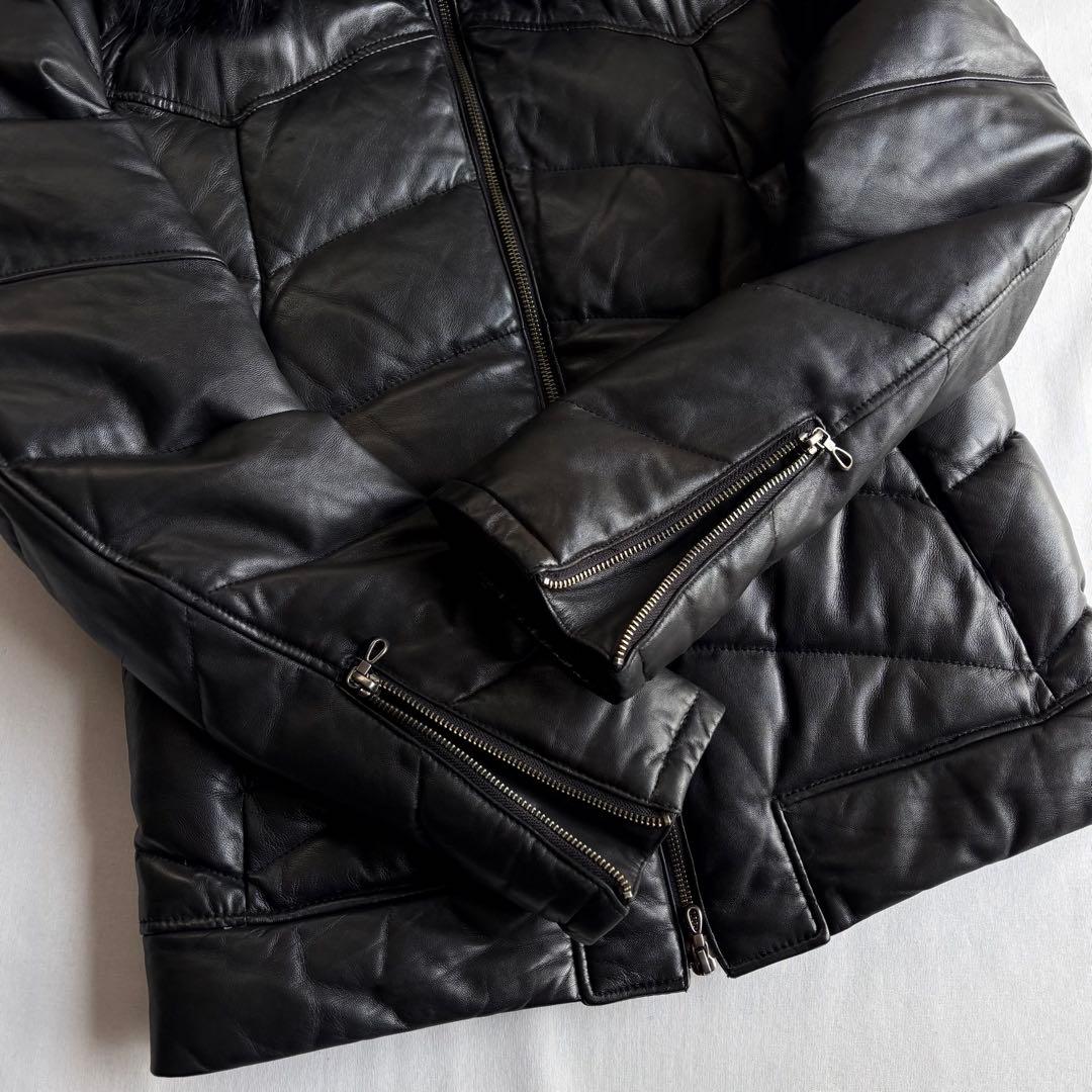 90s-00s TORNADO MART leather down BLK 名作
