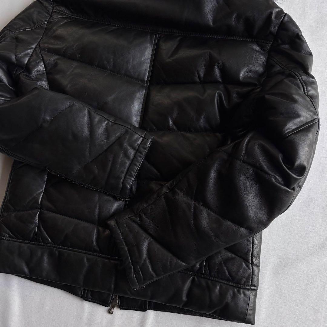 90s-00s TORNADO MART leather down BLK 名作