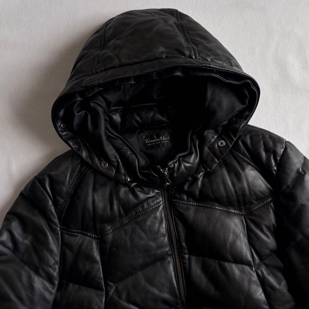90s-00s TORNADO MART leather down BLK 名作