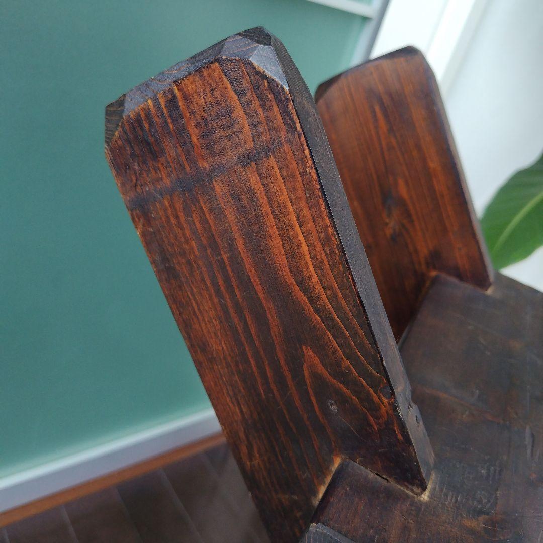 アンティーク 古木を活かした階段ディスプレイ台 シェルフ 4段 天然木