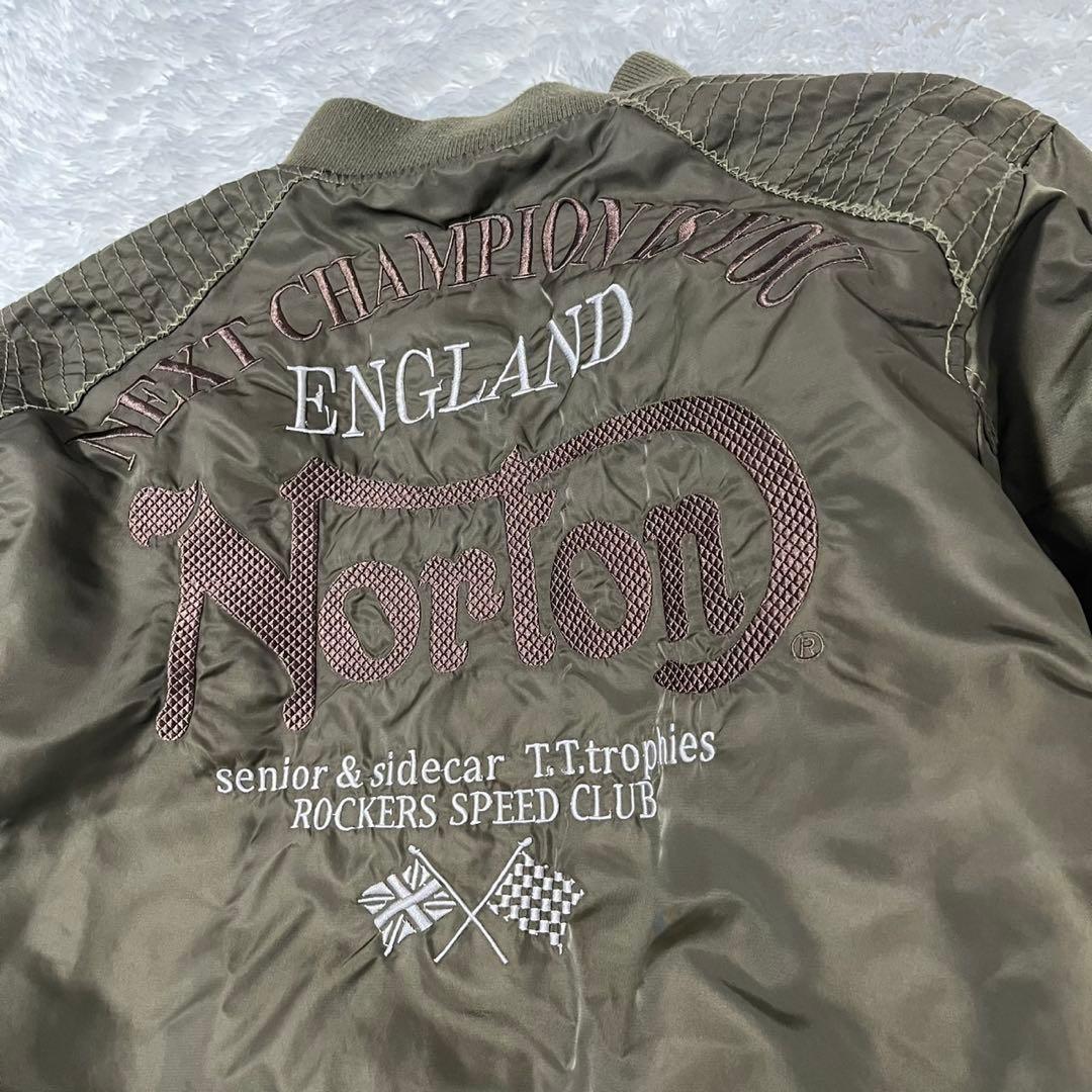 美品 Norton MA-1 フライトジャケット 刺繍 ワッペン XL カーキ