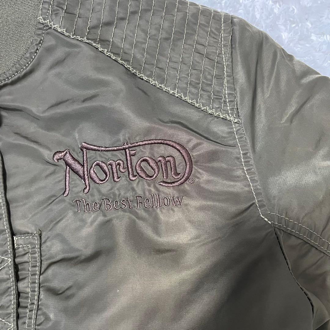 美品 Norton MA-1 フライトジャケット 刺繍 ワッペン XL カーキ