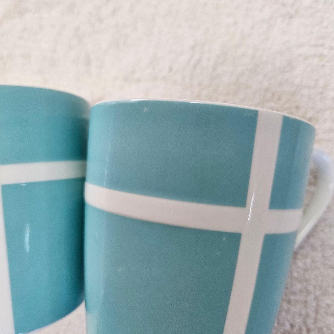 ティファニー　ブルーリボン　プレート　ペアマグカップ