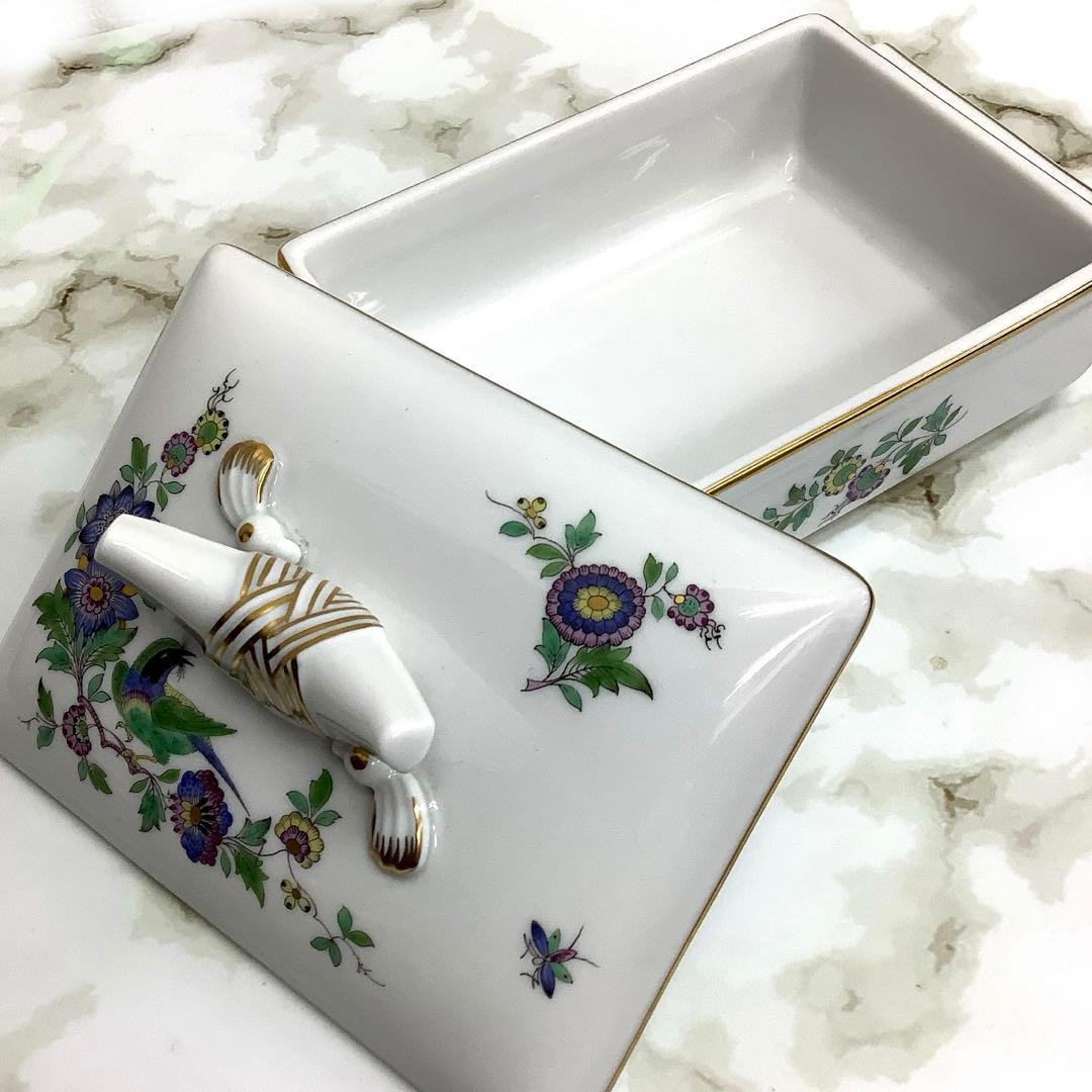 【未使用‼︎】MEISSEN マイセン 小物入れ タバコ入れ 金装 花 鳥 レア
