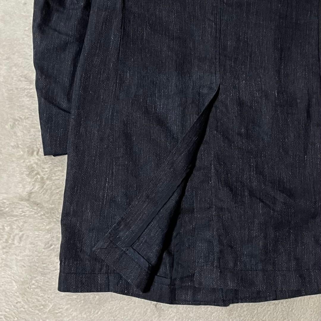 専用【伊】タリアトーレ ヘリンボーンチェスターコート 44 アズーロネイビー美品